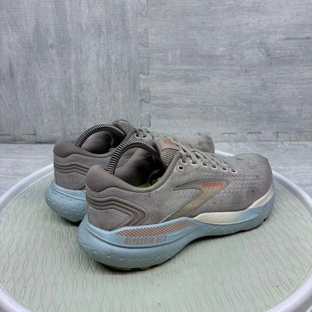 Brooks Glycerin GTS 21 Running Shoes Women's 10 Grey Blue Mesh 1204091B195
